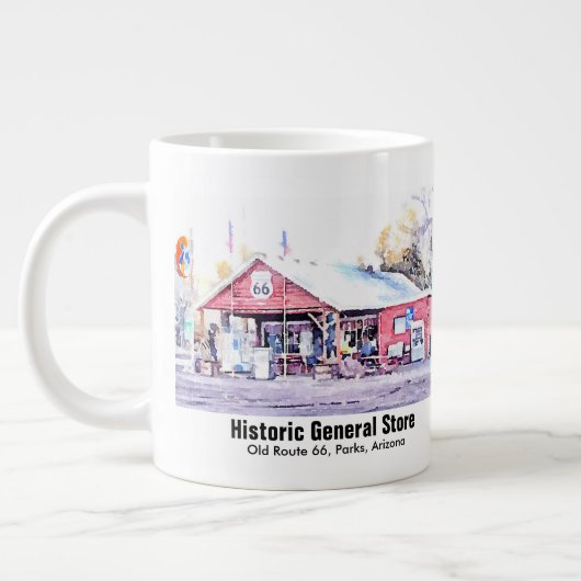 Historische Route 66 Arizona Allgemeiner Store Was Jumbo-Tasse (Links)