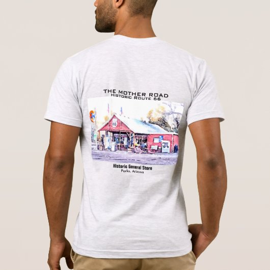 Historische Route 66 Arizona Allgemeiner Store Was T-Shirt (Rückseite)
