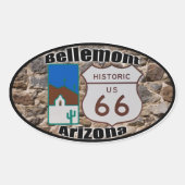 Historische Route 66 Bellemont Arizona Ovaler Aufkleber (Vorderseite)