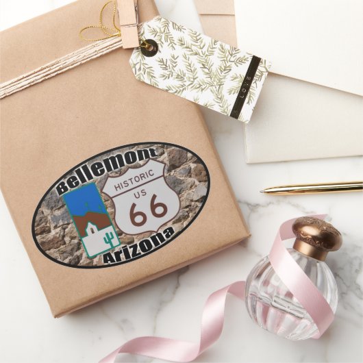 Historische Route 66 Bellemont Arizona Ovaler Aufkleber (Schenken)