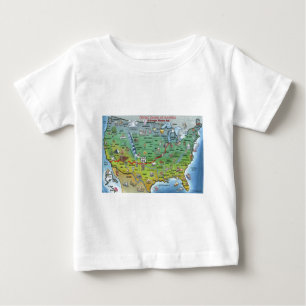 Historische Route 66 Cartoon Karte Baby T-shirt