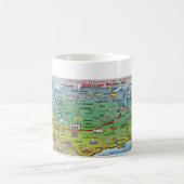 Historische Route 66 Cartoon Karte Kaffeetasse (Mittel)