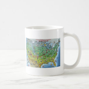 Historische Route 66 Cartoon Karte Kaffeetasse