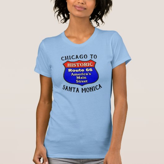 Historische Route 66 Chicago nach Santa Monica T-Shirt (Vorderseite)