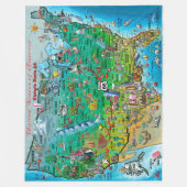 Historische Route 66 Fun Map Fleecedecke (Vorderseite)