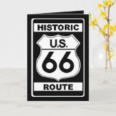 Historische Route 66 Grußkarte Schwarz Karte (Gelbe Blume)