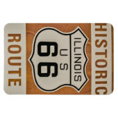 Historische Route 66 in Illinois Magnet (Horizontal)