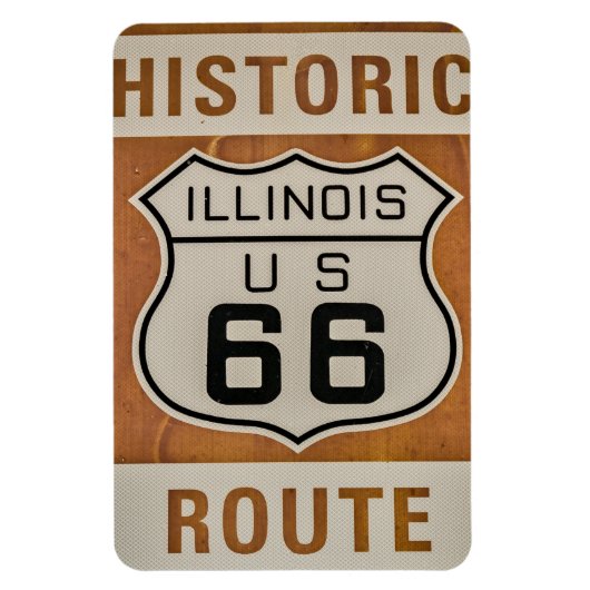 Historische Route 66 in Illinois Magnet (Vertikal)