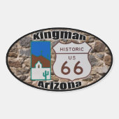 Historische Route 66 Kingman Arizona Ovaler Aufkleber (Vorderseite)