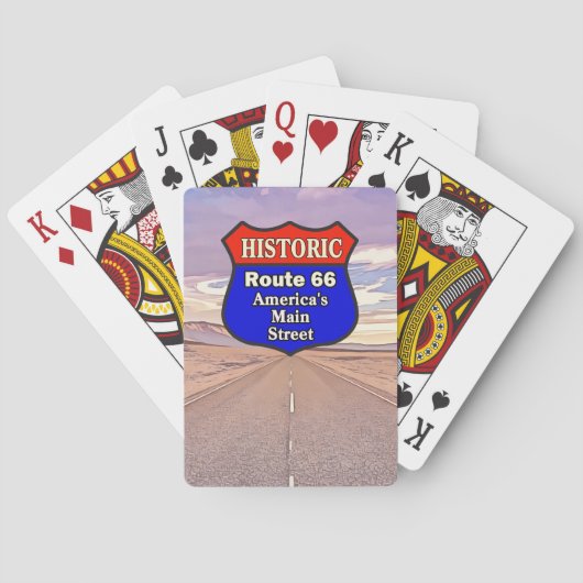 HISTORISCHE ROUTE 66 Klassische Spielkarten (Rückseite)