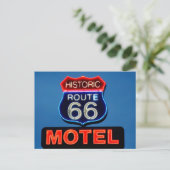 Historische Route 66 Neonschild Foto Postkarte (Stehend Vorderseite)