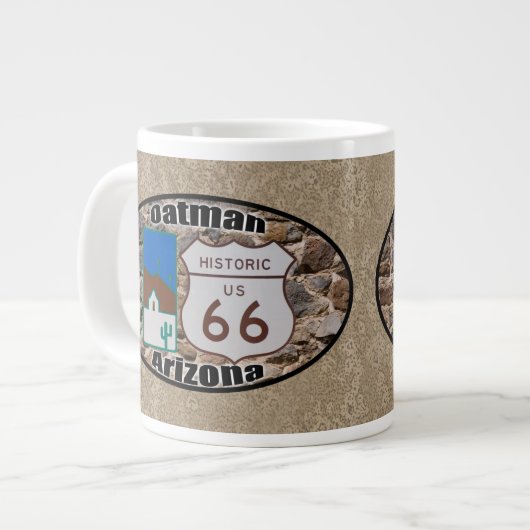 Historische Route 66 ~ Oatman, Arizona Jumbo-Tasse (Vorderseite Links)