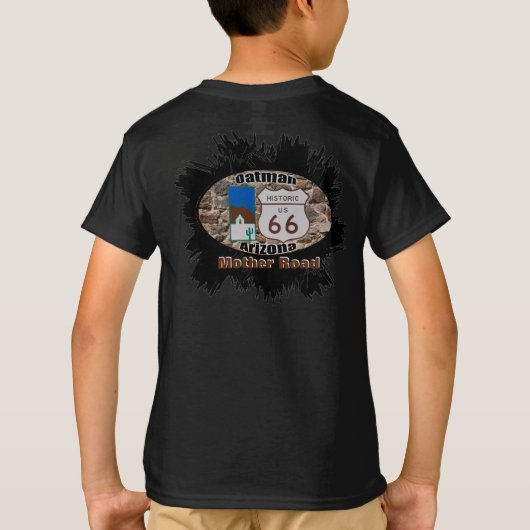 Historische Route 66 ~ Oatman, Arizona T-Shirt (Rückseite)