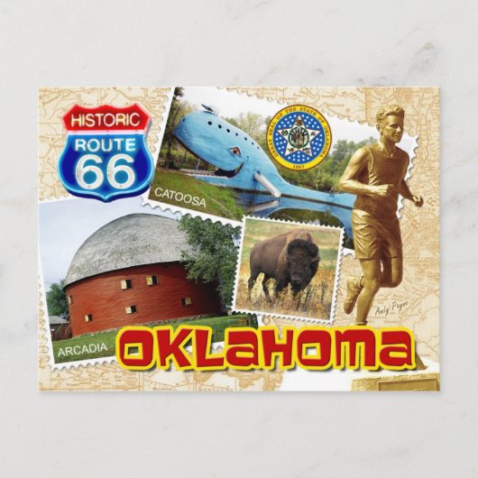 Historische Route 66, Oklahoma Postkarte (Vorderseite)