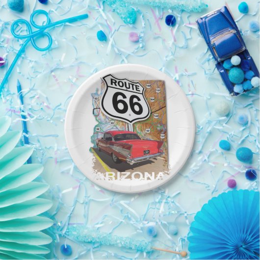 Historische Route 66 Pappteller (Party)