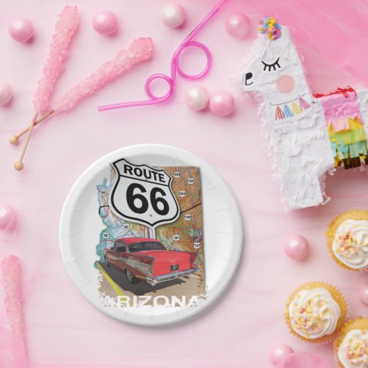 Historische Route 66 Pappteller (Party)
