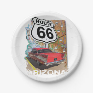 Historische Route 66 Pappteller