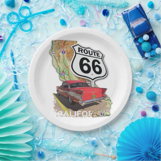 Historische Route 66 Pappteller (Party)