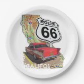 Historische Route 66 Pappteller (Vorderseite)