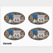Historische Route 66 Peach Springs Arizona Ovaler Aufkleber (Blatt)