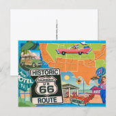 Historische Route 66 Postkarte (Vorne/Hinten)