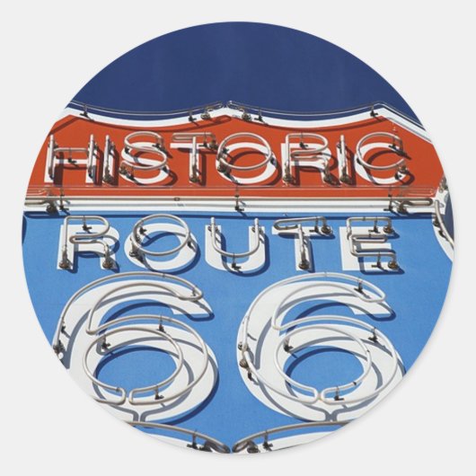 Historische Route 66 Runder Aufkleber (Vorderseite)
