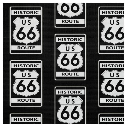 Historische Route 66 Schwarz Stoff (Muster)