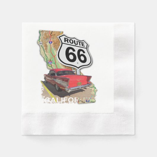 Historische Route 66 Serviette (Vorderseite)