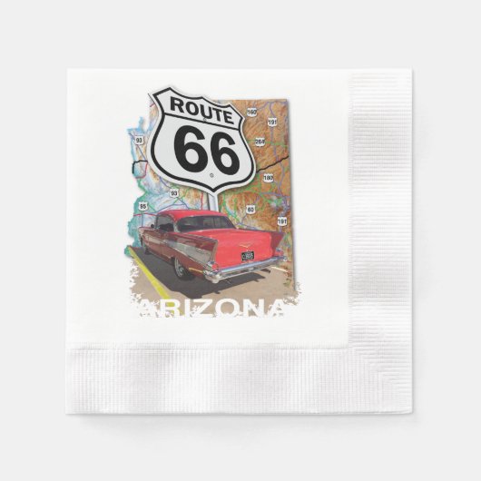 Historische Route 66 Serviette (Vorderseite)