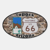 Historische Route 66 Topock Arizona Ovaler Aufkleber (Vorderseite)
