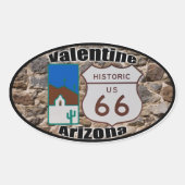 Historische Route 66 Valentine Arizona Ovaler Aufkleber (Vorderseite)