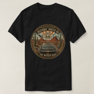 Historische Route 66 Vintage-Klassiker-Auto-Wüste T-Shirt
