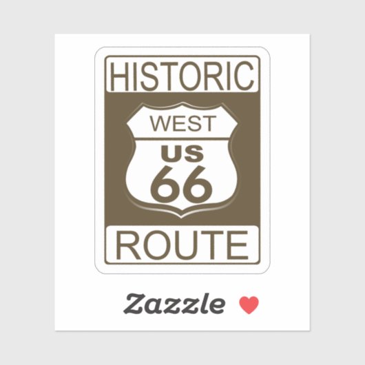 Historische Route 66, West-Binder Aufkleber (Blatt)