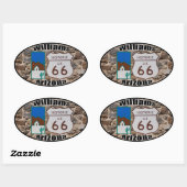 Historische Route 66 Williams Arizona Ovaler Aufkleber (Blatt)