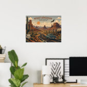 Historische Route 66 Wüstenabenteuer Poster (Heimbüro)