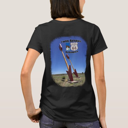 Historische Route 66 ~ Zwillingspfeile, Foto Arizo T-Shirt (Rückseite)