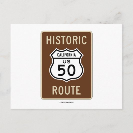Historische Route US Highway 50 (Kalifornien) Postkarte (Vorderseite)