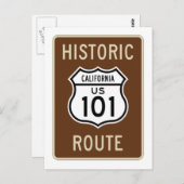 Historische Route US Route 101 (Kalifornien) Zeich Postkarte (Vorne/Hinten)