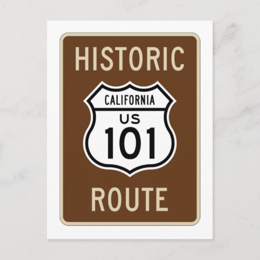 Historische Route US Route 101 (Kalifornien) Zeich Postkarte (Vorderseite)