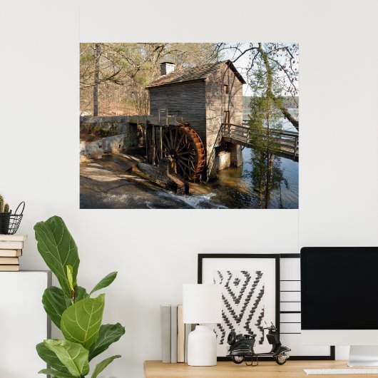 Historische Rustikalmühle Poster (Heimbüro)