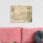 Historische Savannah Map Wohngestaltung Wrapped Ca Leinwanddruck (Insitu (Wohnzimmer))