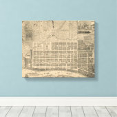 Historische Savannah Map Wohngestaltung Wrapped Ca Leinwanddruck (Insitu (Holzboden))
