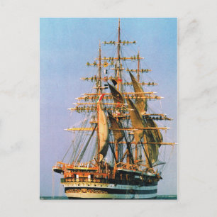Historische Schiffe im Vintage-Stil, Amerigo Vespu Postkarte