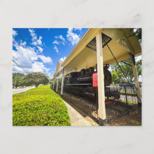 Historische schwarze Dampflokomotiven-Bahn Postkarte