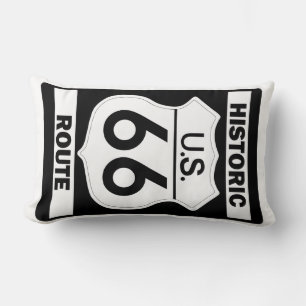 Historische Schwarze Route 66 American Mojo Pillow Lendenkissen