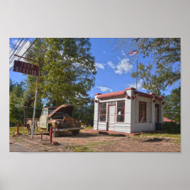 Historische Selbstbedienungs-Gasstation, Texas Poster