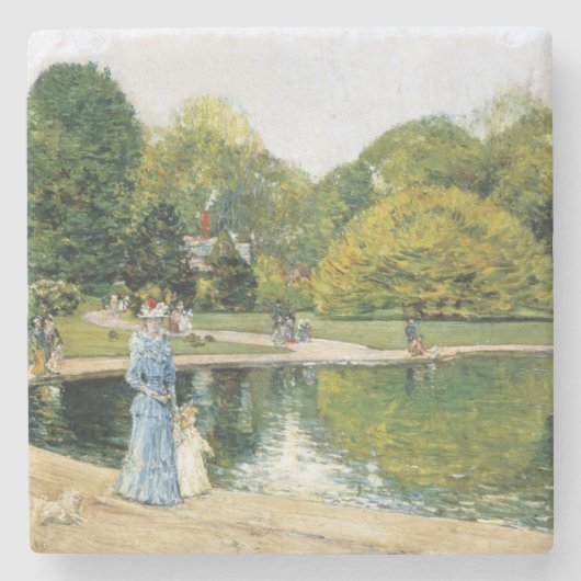 Historische Sicht auf den Central Park (New York) Steinuntersetzer (Vorderseite)