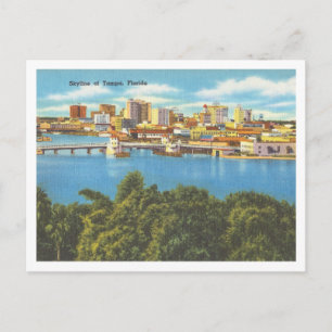 Historische Skyline von Tampa Florida Vintage 1940 Postkarte