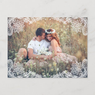 HISTORISCHE SPITZEN-FOTO-HEIRATSANKÜNDIGUNG POSTKA ANKÜNDIGUNGSPOSTKARTE
