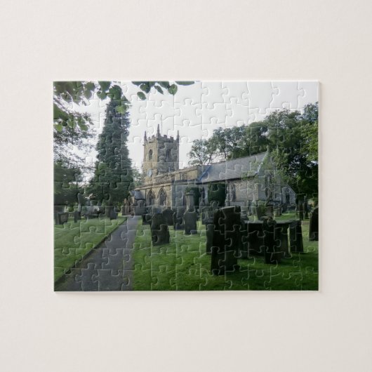 Historische St. Lawrence Kirche in Eyam, Derbyshir Puzzle (Horizontal)
